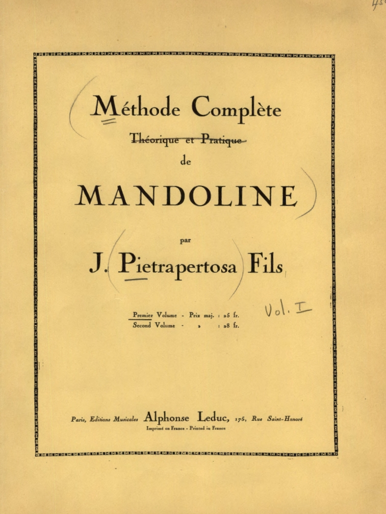 Janvier Pietrapertosa Mandolinenschule cover