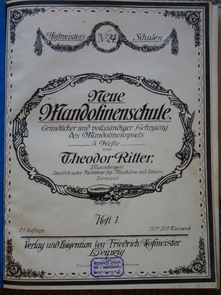 Die Mandolinenschule von Theodor Ritter (1913)