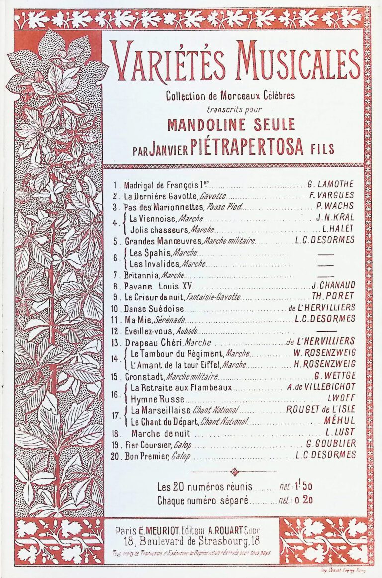 Janvier Pietrapertosa Stücke für Mandoline