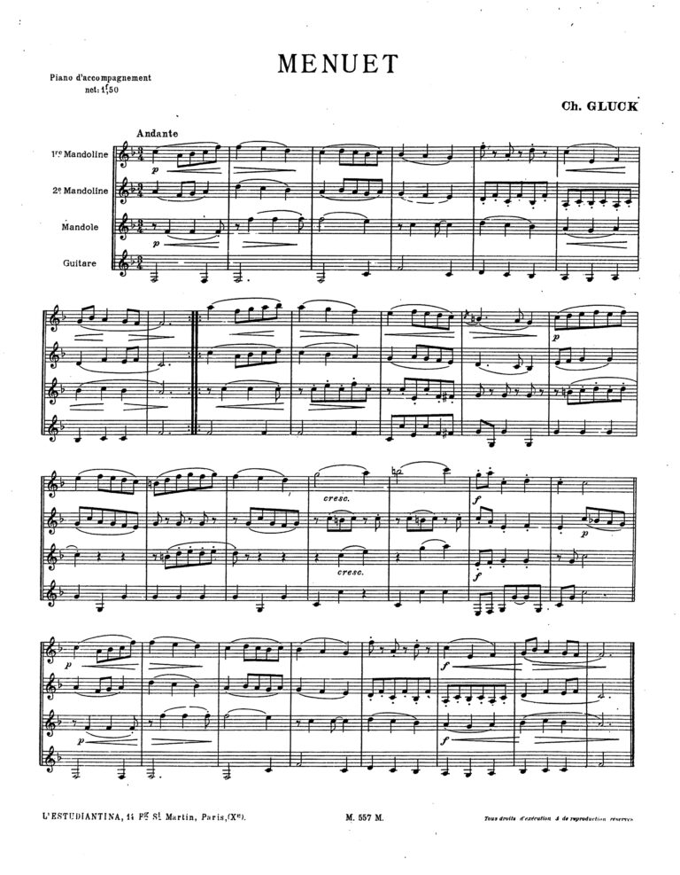 Gluck – Menuett aus der Oper „Orpheus und Eurydike“